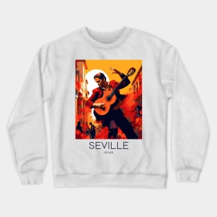 A Pop Art Travel Print of Seville - Spain Crewneck Sweatshirt